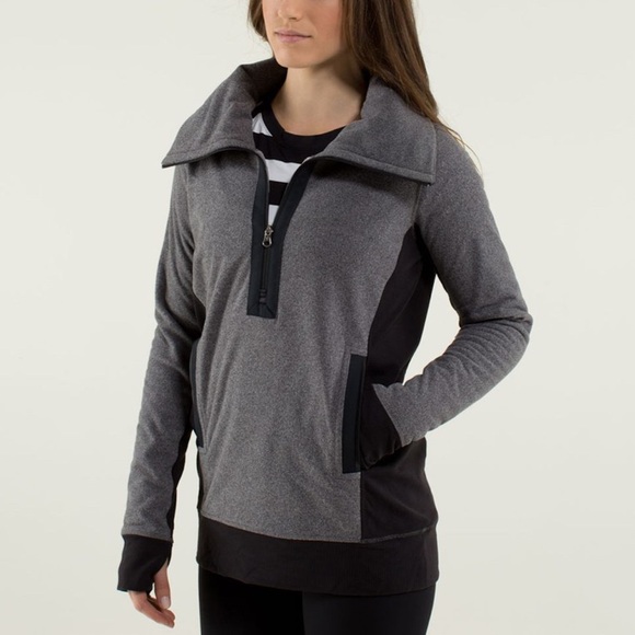 Lululemon Post Chaturanga Women’s Pullover Black / Ambient Grey / Black Size 6 - Picture 3 of 11